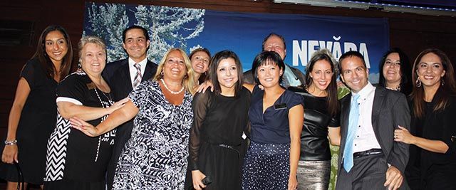 Integrantes de la Comisión de  Turismo de Nevada  con Larry Friedman, Benjamín Díaz y Adriana de la Torre