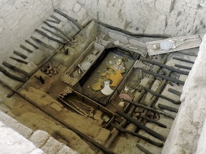 Reconstrucción de cómo fue encontrada la tumba del Sr. de Sipán