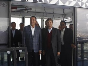 Rafael Moreno Valle y Enrique de la Madrid inauguran Teleférico