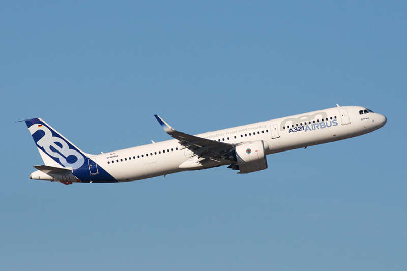 A321neo test-bed on a low gears-up departure from Toulouse.