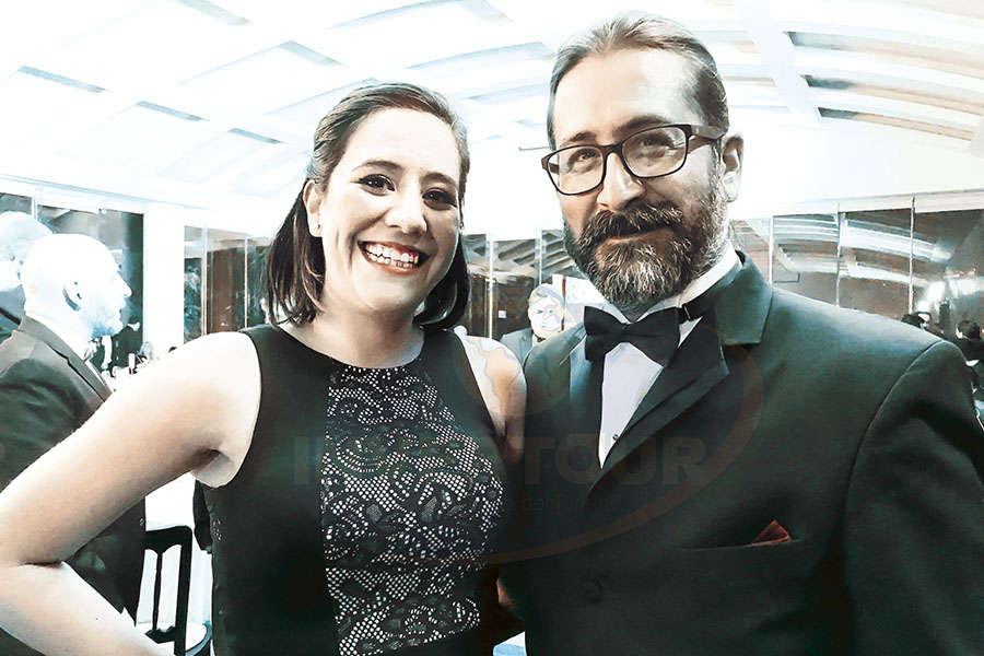 Mariana Briseño con Pedro Berruecos