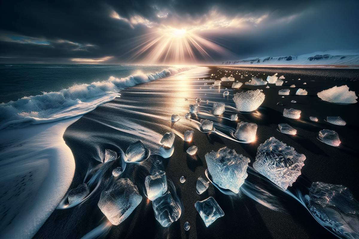 Playa Diamantes en Islandia