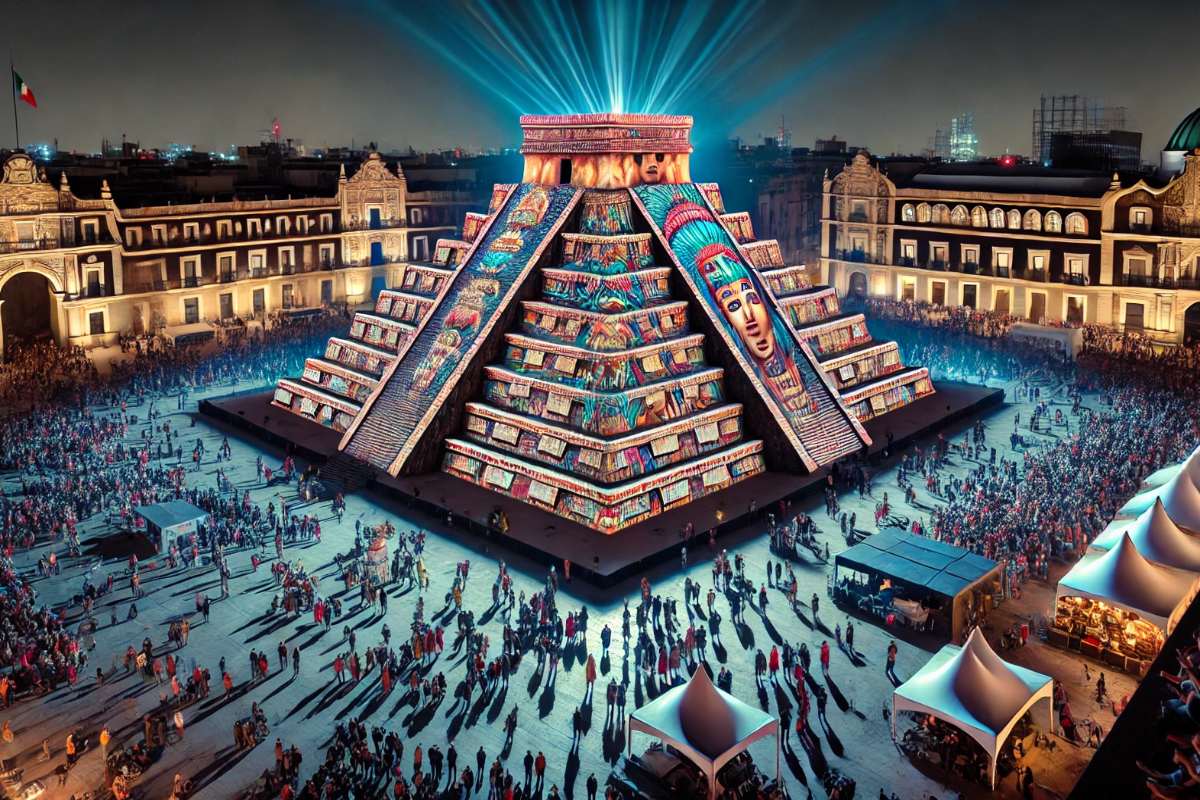 Video mapping en el Zócalo de la CDMX