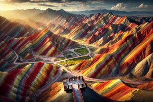 Montañas de colores en el Parque Nacional Zhangye Danxia, China