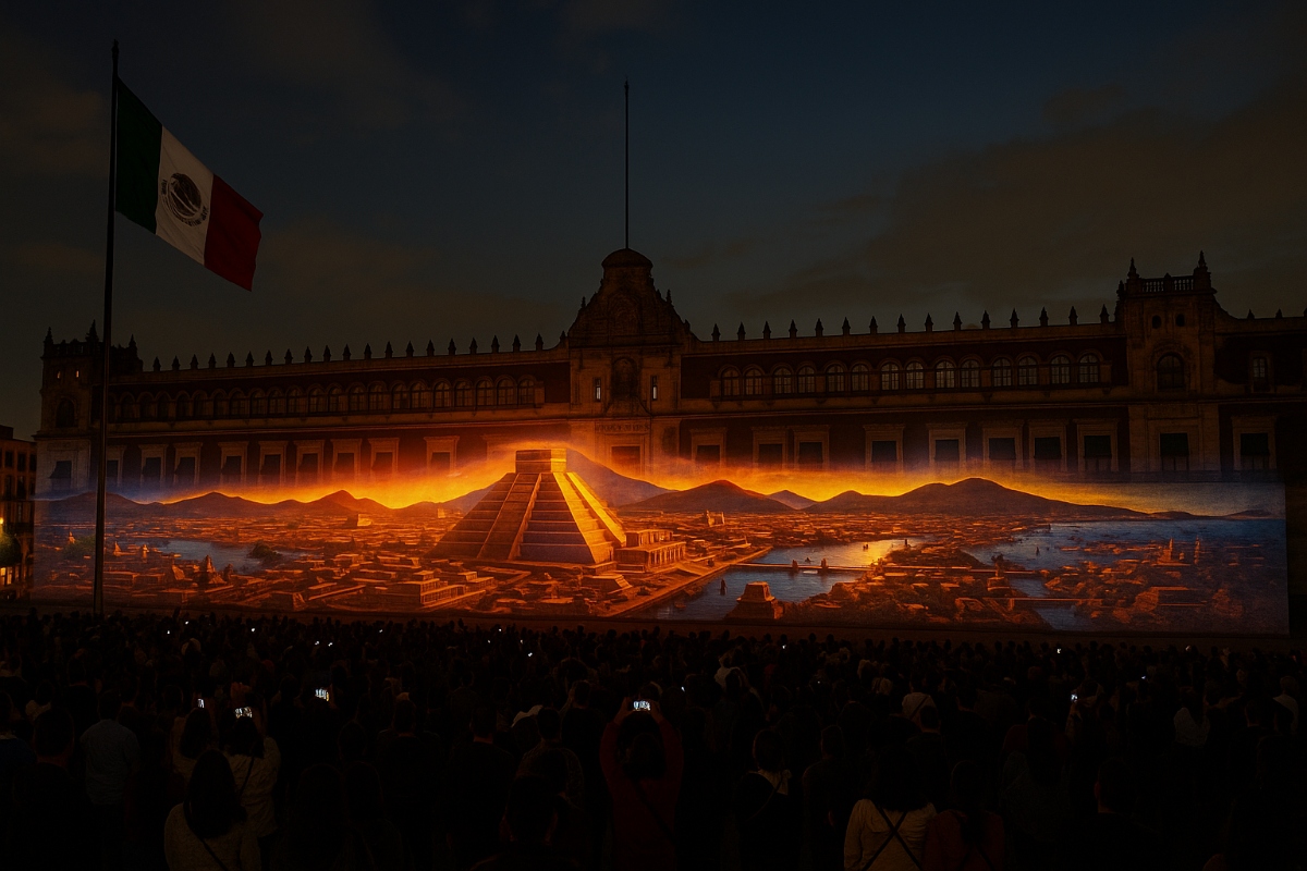 Videomapping Zócalo de la CDMX Tenochtitlan