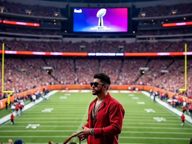 Bad Bunny encenderá el escenario del Super Bowl con su energía latina en el show de medio tiempo.