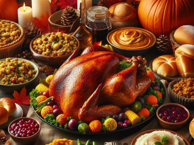 El pavo asado ocupa el centro de la mesa en el Día de Acción de Gracias, una celebración que reúne a familias para compartir y agradecer las bendiciones del año.