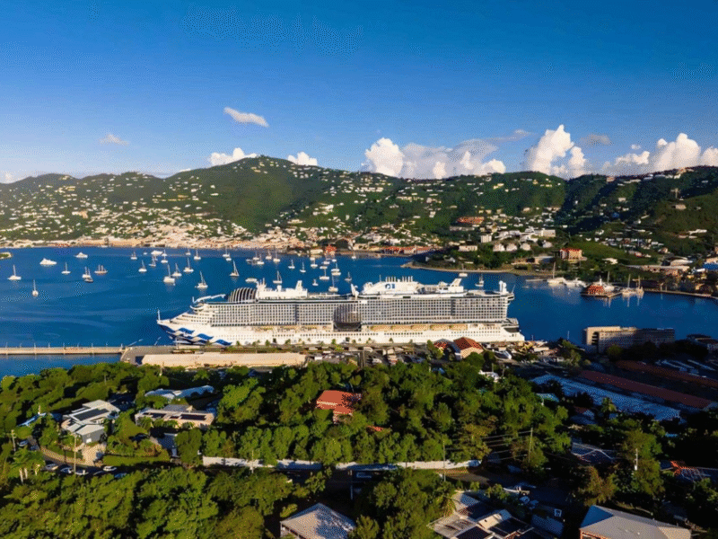 Barco de Princess Cruises navega por el Caribe y el Canal de Panamá.