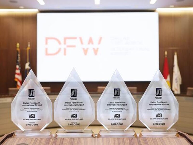 Aeropuerto Internacional Dallas Fort Worth recibe por cuarto año el Premio ASQ del Consejo Internacional de Aeropuertos.